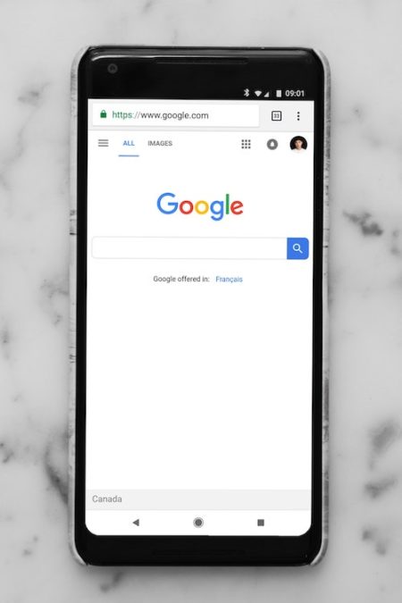 Google sur smartphone