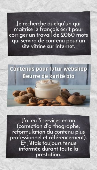 Avis client - Webshop beurre de karité bio